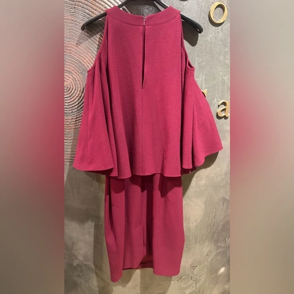 NWT Adrianna Papell dark red cold shoulder midi Dress size 14W